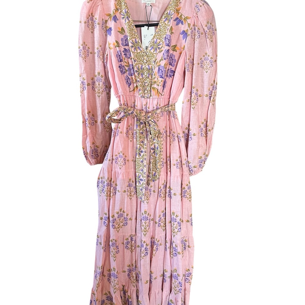 Elegant Pink Floral Maxi Dress NWT XS “a loves a” - Picture 3 of 15